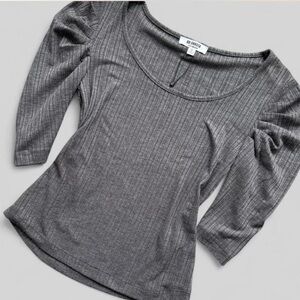 BB Dakota Gray Ribbed Top